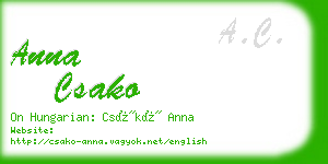 anna csako business card